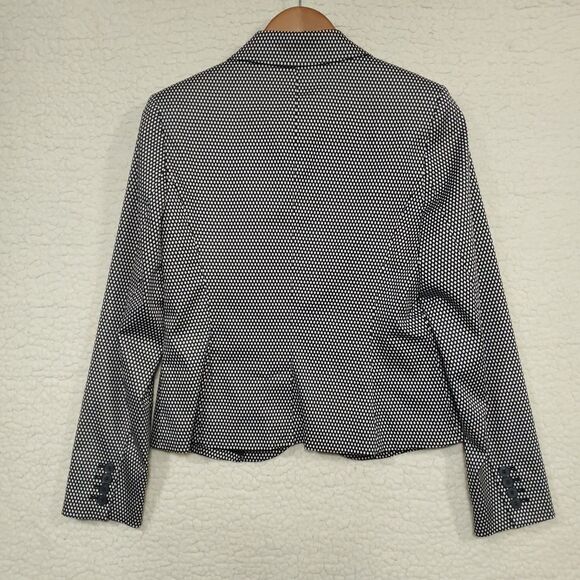 Worthington Women's Blazer Size 8 Black & White Diamond 2 Button Lined Jacket - Picture 2 of 14